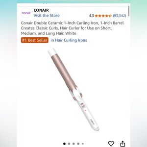 Conair Curling Iron in White and Rose Gold